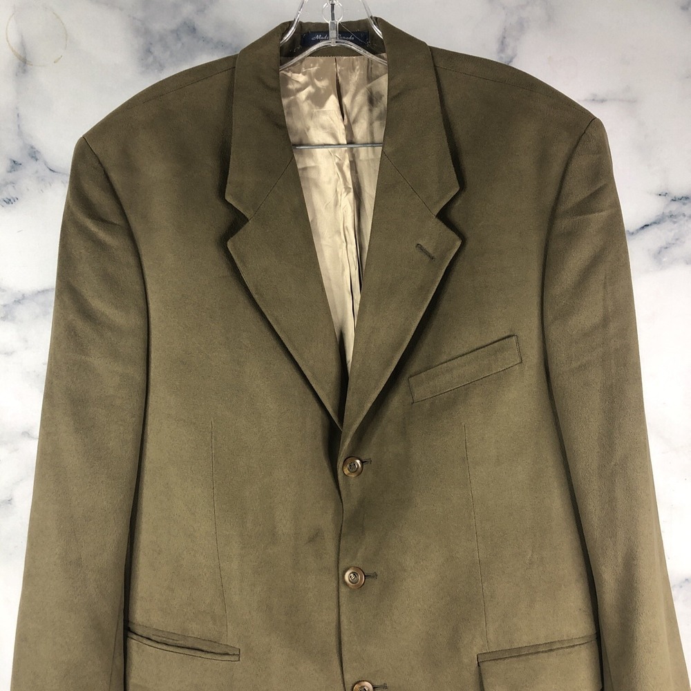 Brandini Solid Brown Microfiber Three Button Blaz… - image 2
